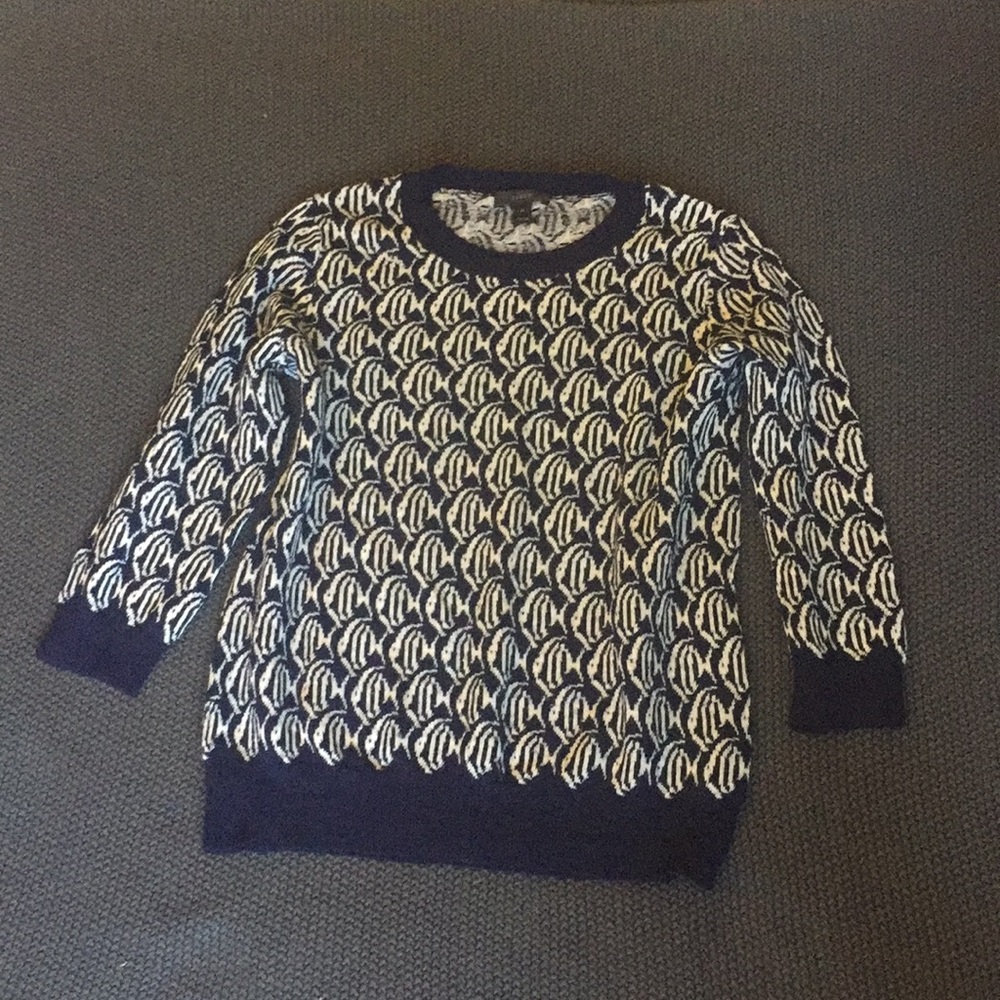 JCrew fish print tippi sweater!